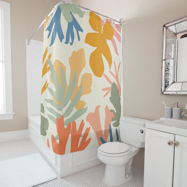 Abstract Botanical Leaves #1 #wall #art Shower Curtain (In Situ)