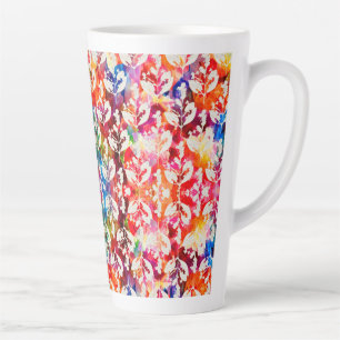Abstract botanical leaves latte mug