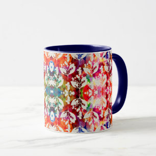 Abstract botanical leaves mug