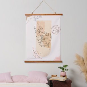 Abstract Botanical – Minimalist Floral Line art Hanging Tapestry