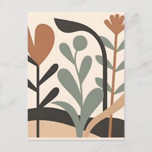 Abstract Botanical Shapes Postcard