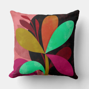 Abstract Botanical Throw Pillow