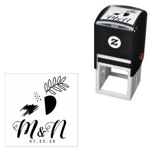 Abstract Botanical Wedding Greenery Self-inking Stamp