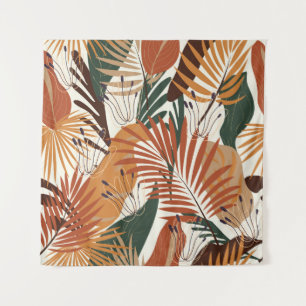 Abstract Botanicals: White Canvas Wonders Tapestry