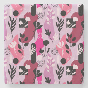 Abstract Botanics Stone Coaster