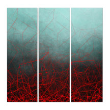 Abstract Boxes Underwater - Triptych