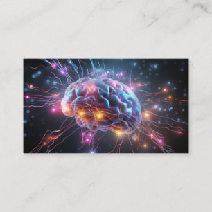 Abstract brain with neurons enclosure card