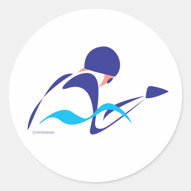Abstract Breast 2 swimmer Classic Round Sticker (Front)