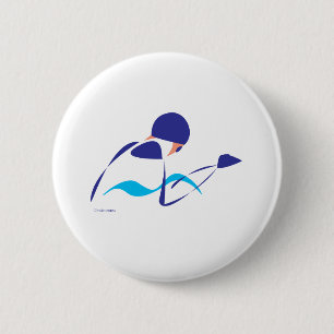 Abstract Breaststroke 1 6 Cm Round Badge