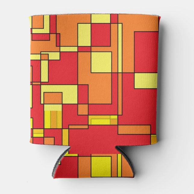 Abstract Brick Pattern Can Cooler (Front)