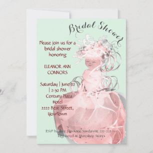 Abstract Bride Dress Spring Model Bridal Shower  Invitation
