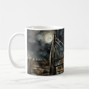 Abstract Bridge with a Full Moon Coffee Mug