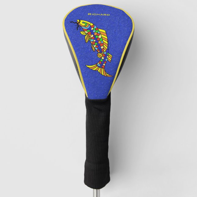 Abstract Bright Bold Fish Colourful Scales Golf Head Cover (Front)