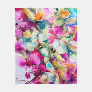 Abstract bright colored decorative background. Flo Fleece Blanket