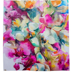 Abstract bright colored decorative background. Flo Shower Curtain