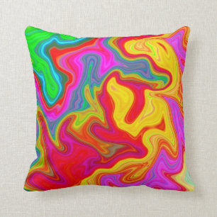 Abstract bright colourful pattern cushion