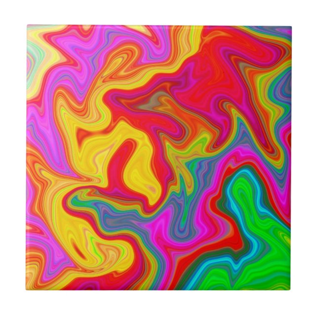 Abstract bright colourful pattern tile (Front)