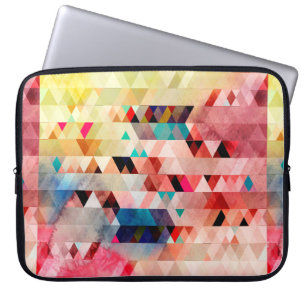 Abstract bright colourful watercolor background wi laptop sleeve