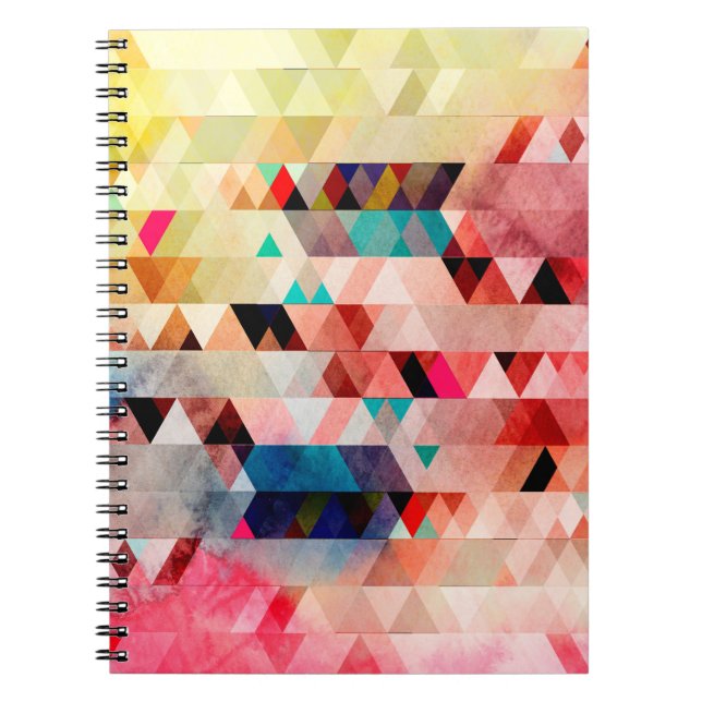 Abstract bright colourful watercolor background wi notebook (Front)
