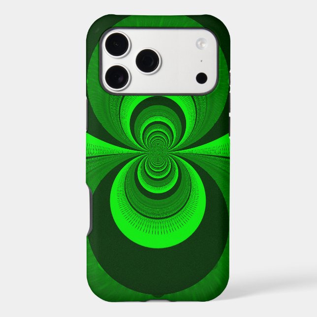 Abstract Bright Green Groovy kaleidoscope Pattern  (Back)