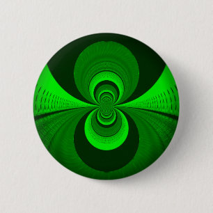 Abstract Bright Green Groovy Kaleidoscope Pattern 6 Cm Round Badge