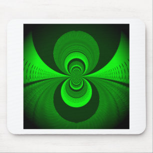 Abstract Bright Green Groovy Kaleidoscope Pattern  Mouse Pad