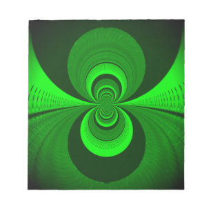 Abstract Bright Green Groovy kaleidoscope Pattern  Notepad