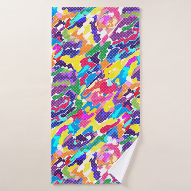 Abstract bright multicolored bath towel (Bath Towel)