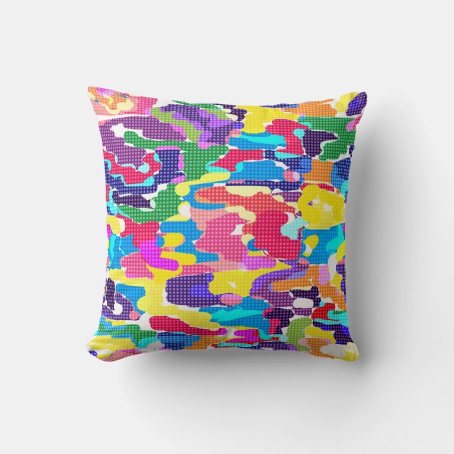 Abstract bright multicolored cushion (Front)