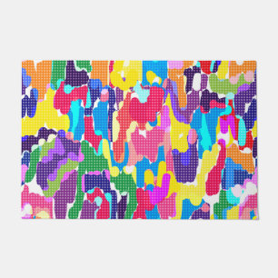 Abstract bright multicolored doormat