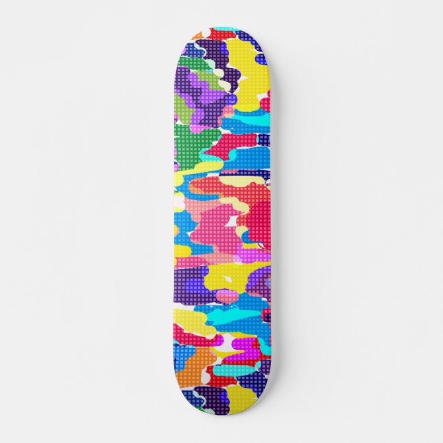 Abstract bright multicolored  skateboard (Front)