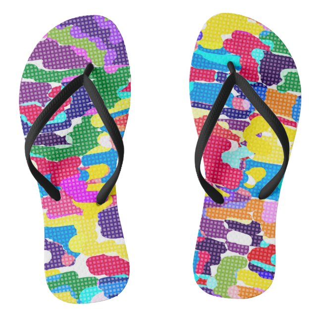 Abstract bright multicolored thongs (Footbed)