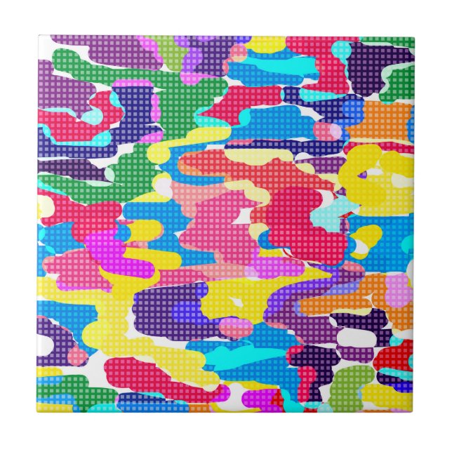 Abstract bright multicolored tile (Front)