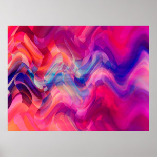 Abstract bright pink multicolored background. Eleg Poster