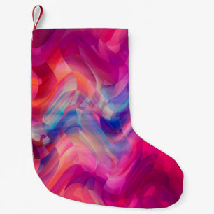 Abstract bright pink multicolored background. Eleg Small Christmas Stocking