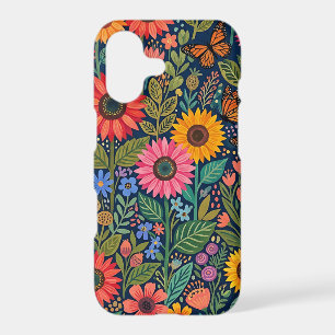 Abstract Bright Sunflower Butterfly iPhone Cases