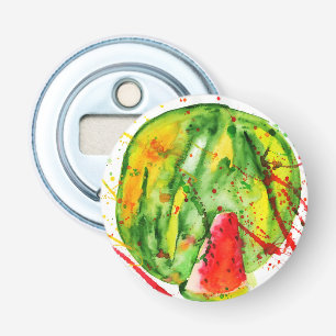 Abstract bright watercolor watermelon bottle opener