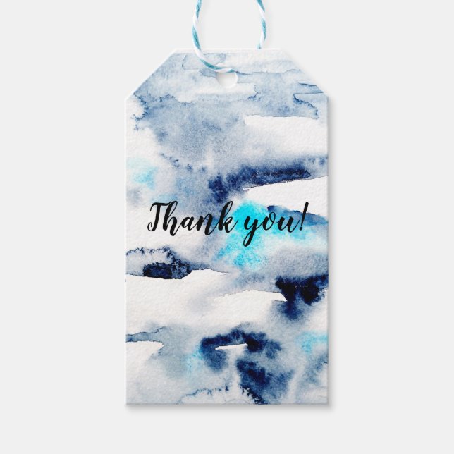 Abstract bright watercolour painted tag texture. (Front)