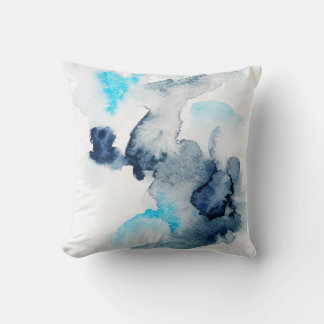Abstract bright watercolour painted texture. cushion