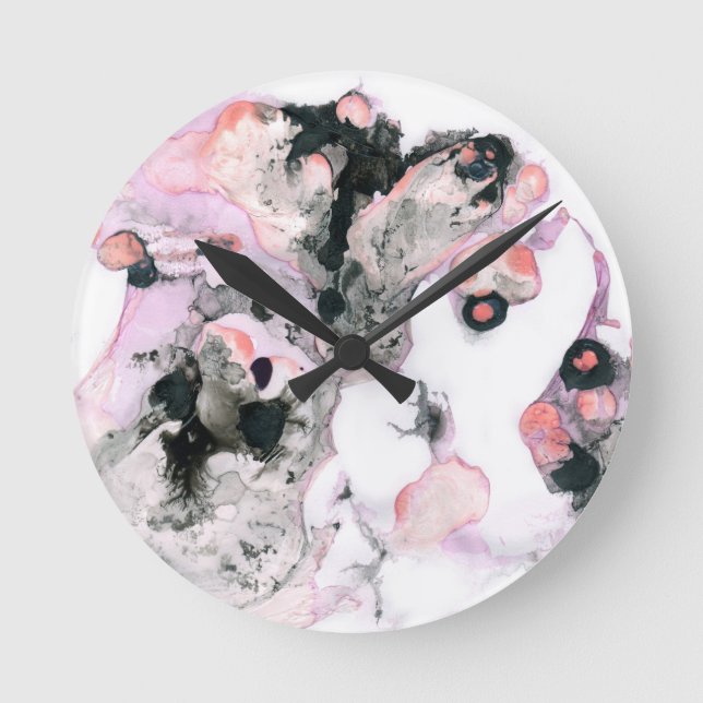 abstract bright watercolour round clock (Front)