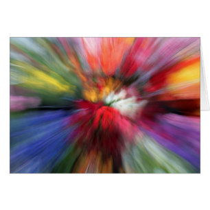 Abstract brightly-coloured flowers blank card