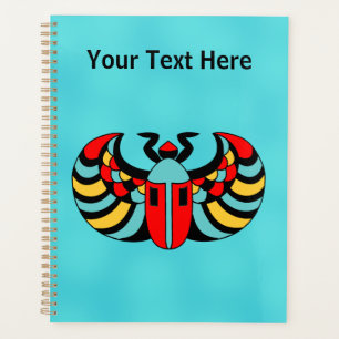 Abstract Brightly Coloured Scarab Beetle Aqua Blue Planner