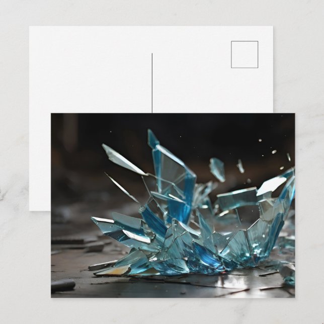 Abstract broken glass art postcard (Front/Back)