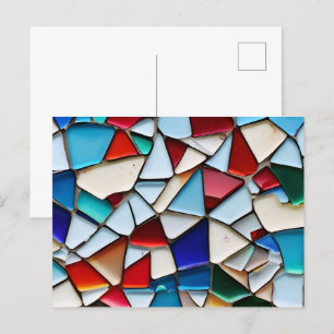 Abstract broken glass art postcard