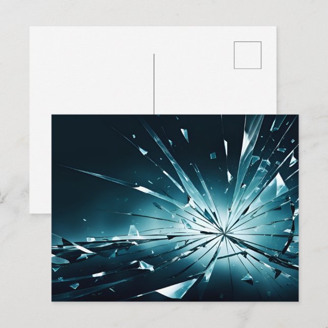 Abstract broken glass art postcard (Front/Back)