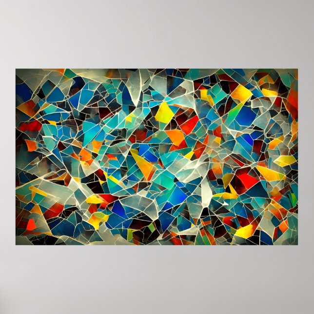 Abstract broken glass art poster (Front)