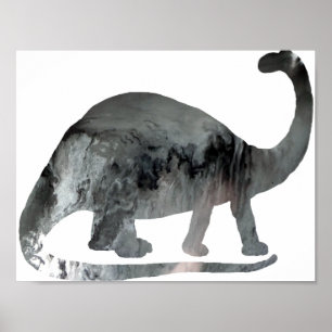 Abstract Brontosaurus Silhouette. Poster