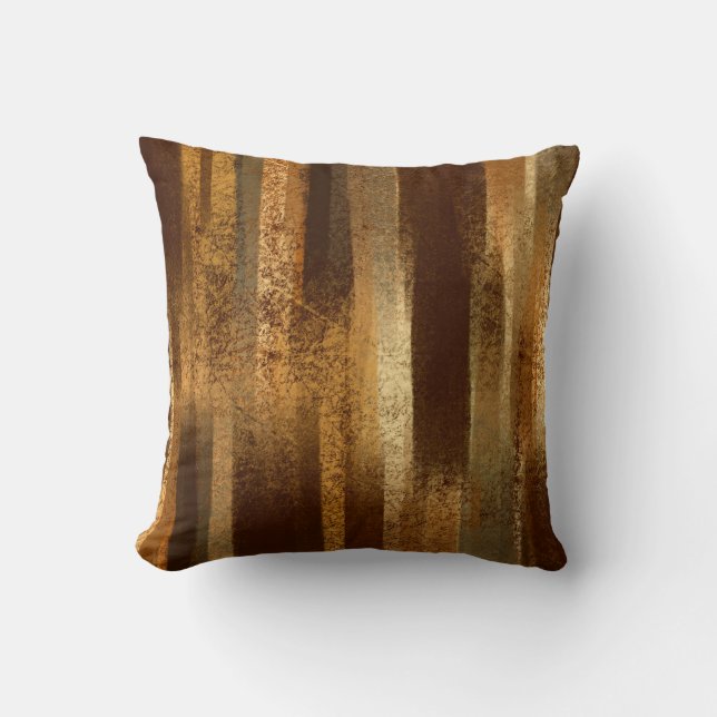 Abstract Brown and Beige Textured Cushion (Front)