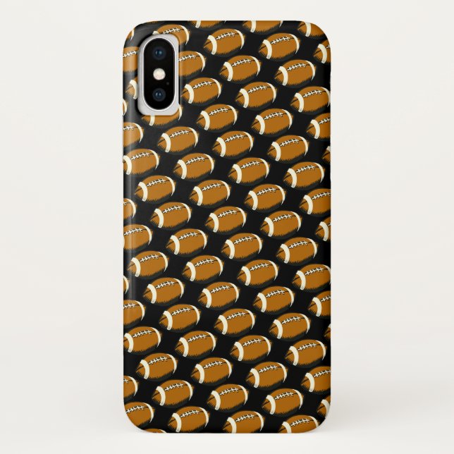 Abstract Brown and Black Footballs iPhone X Case (Back)
