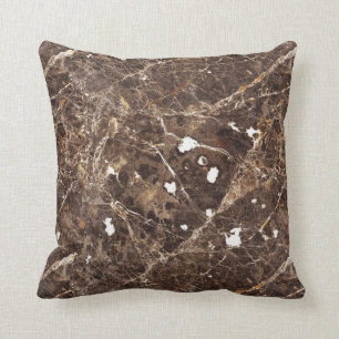 Abstract Brown And White Marble Stone Cushion